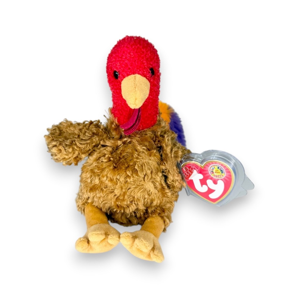 Stuffings the Turkey | Fluffy Fall Gobbler | Mint Heart Tag TY Beanie Baby